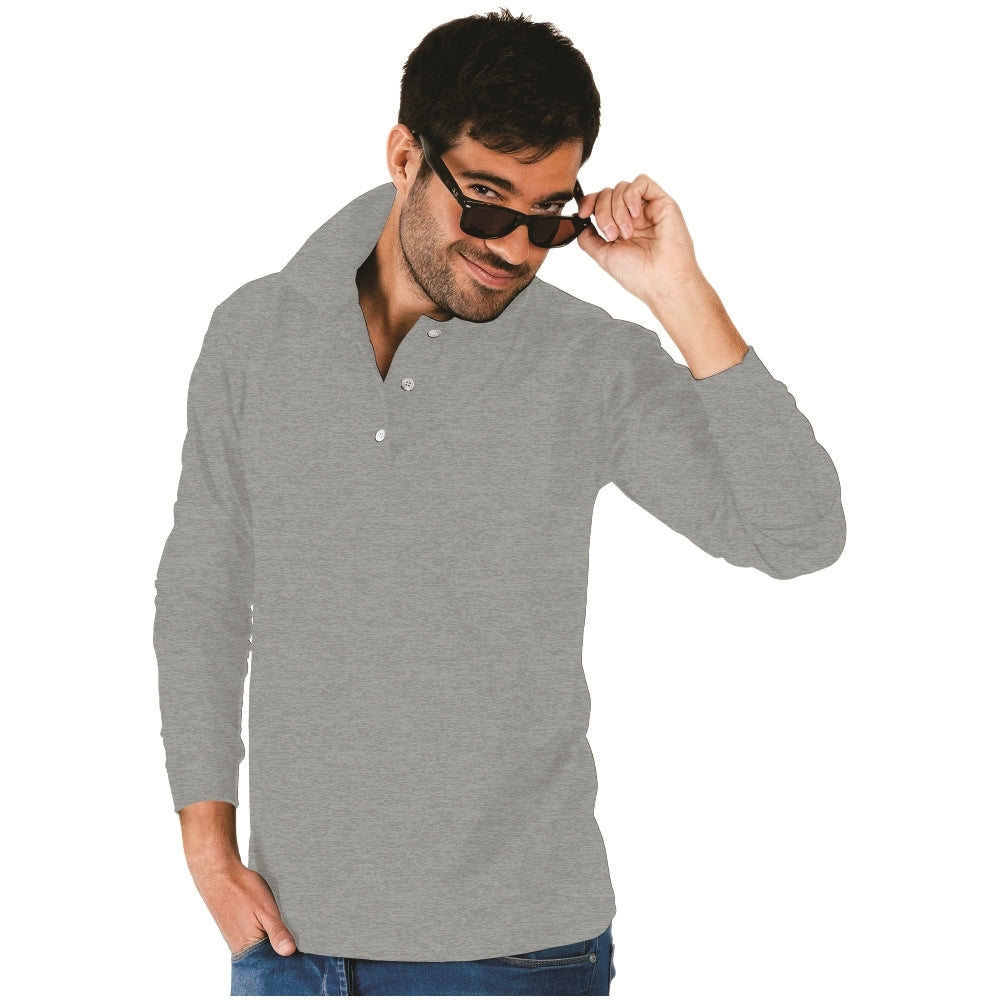 Playera Polo Piqué para Caballero RENCA - 50% Poliéster/50% Algodón Manga Larga #130