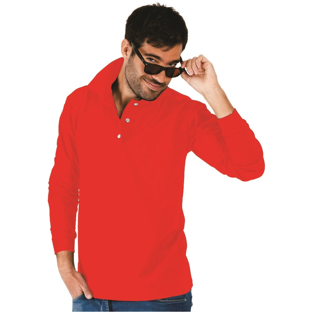 Playera Polo Piqué para Caballero RENCA - 50% Poliéster/50% Algodón Manga Larga #130