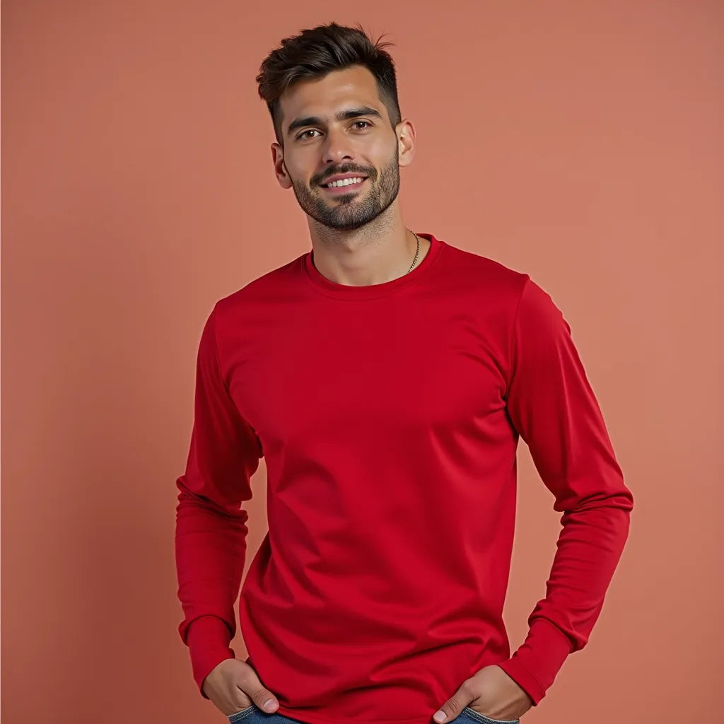 Playera de Cuello Redondo de Manga Larga para Caballero ULTRA-DRY 100% Poliéster 117L