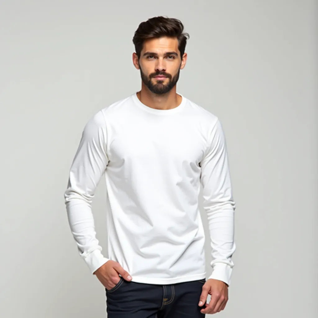 Playera de Cuello Redondo de Manga Larga para Caballero ULTRA-DRY 100% Poliéster 117L