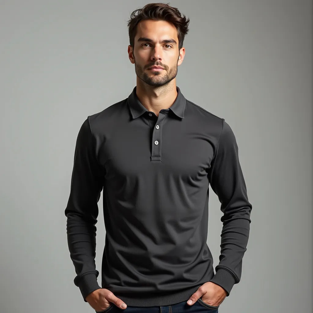 Playera Polo de Manga Larga para Caballero ULTRA-DRY 100% Poliéster 118L