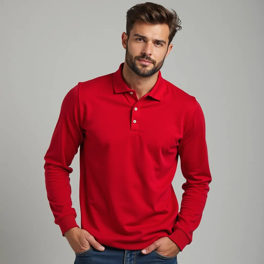 Playera Polo de Manga Larga para Caballero ULTRA-DRY 100% Poliéster 118L