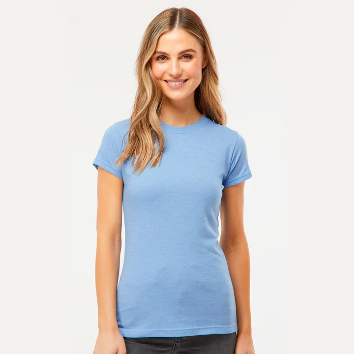 Playera Cuello Redondo para Dama M&O - 65% Poliéster 35% Algodón #3540