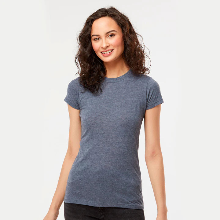 Playera Cuello Redondo para Dama M&O - 65% Poliéster 35% Algodón #3540