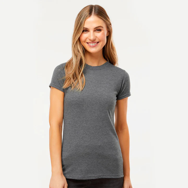 Playera Cuello Redondo para Dama M&O - 65% Poliéster 35% Algodón #3540