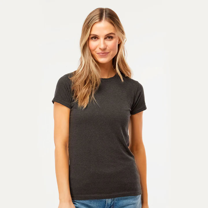 Playera Cuello Redondo para Dama M&O - 65% Poliéster 35% Algodón #3540