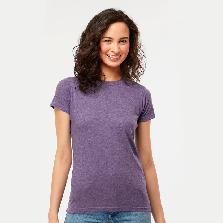 Playera Cuello Redondo para Dama M&O - 65% Poliéster 35% Algodón #3540