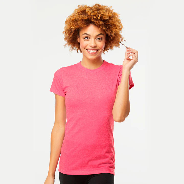 Playera Cuello Redondo para Dama M&O - 65% Poliéster 35% Algodón #3540