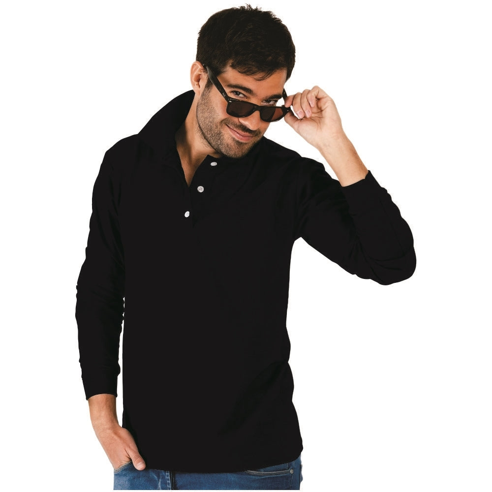Playera Polo Piqué para Caballero RENCA - 50% Poliéster/50% Algodón Manga Larga #130
